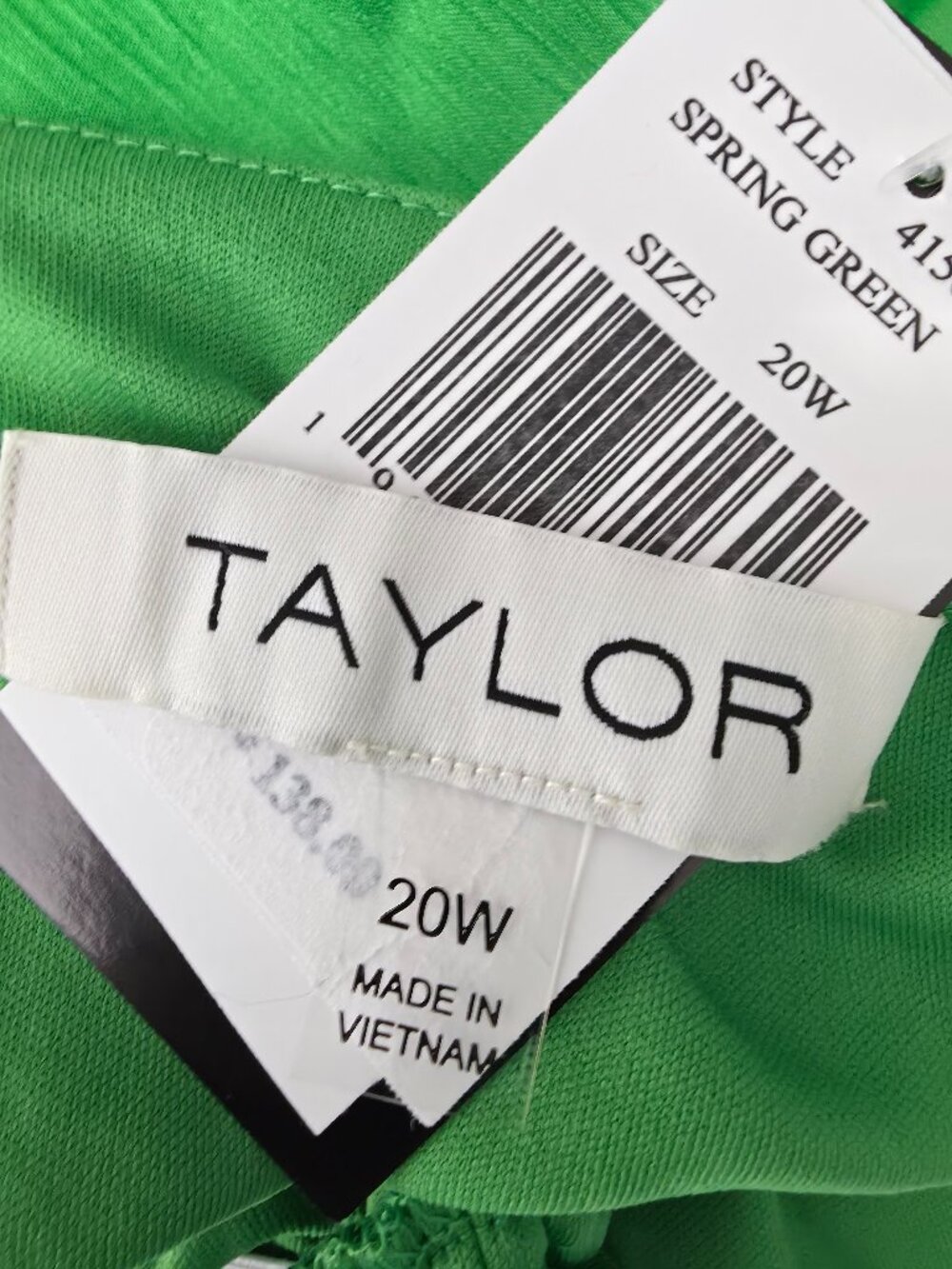 Taylor Green Abstract Maxi Dress 20W Flutter Sleeve Ruffle Tie Waist NWT - Picture 5 of 7